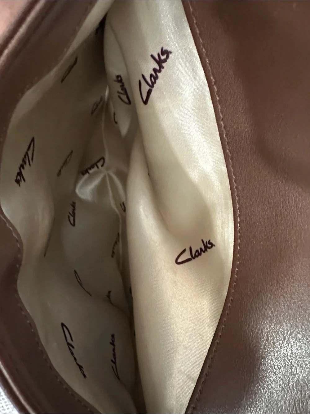Clarks Brown Faux Leather Backpack with Magnet Buckle Front